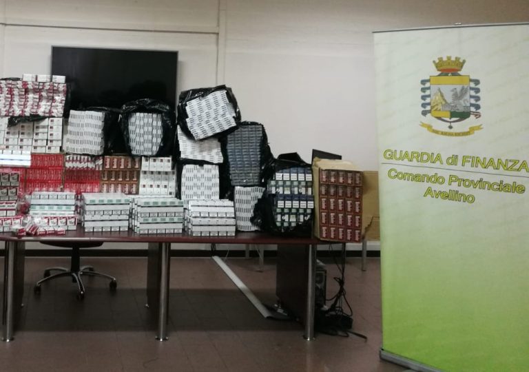 Sequestrati dalla GdF Irpina ventunomila pacchetti di sigarette di contrabbando