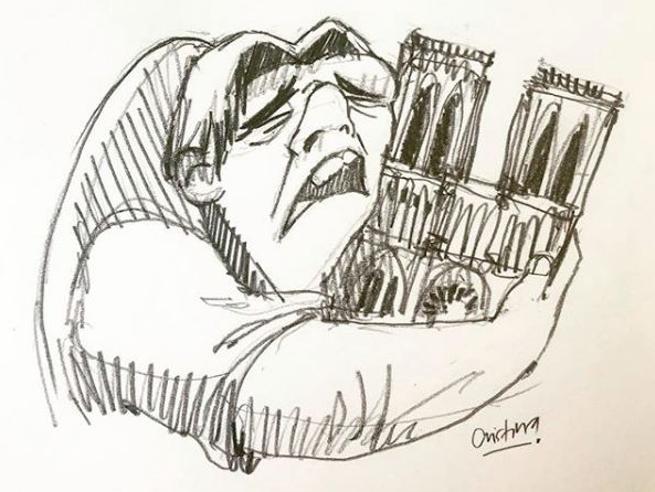 Notre Dame : in pochi tratti il dolore della Francia tutta