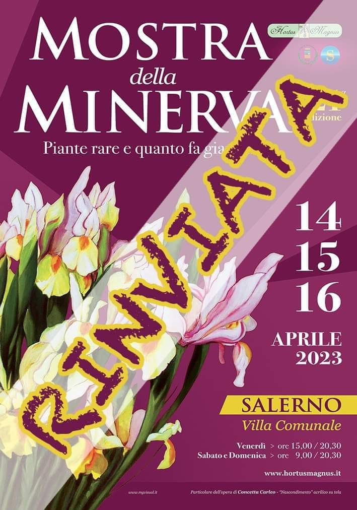 Per avverse condizioni meteo, rinviata “La mostra della Minerva”. La Presidente Baccari Cioffi “La dolcezza di maggio renderà lieto l’evento”
